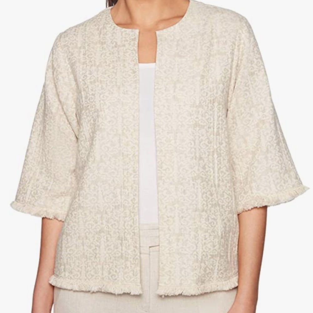 Ruby Rd. 3/4 Sleeve Linen Jacket Size 2X NWT